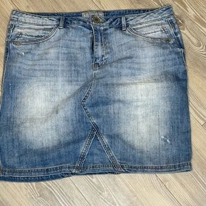 WOMENS WIT & WISDOM DENIM SKIRT BLUE JEAN MINI SKIRT SIZE 12